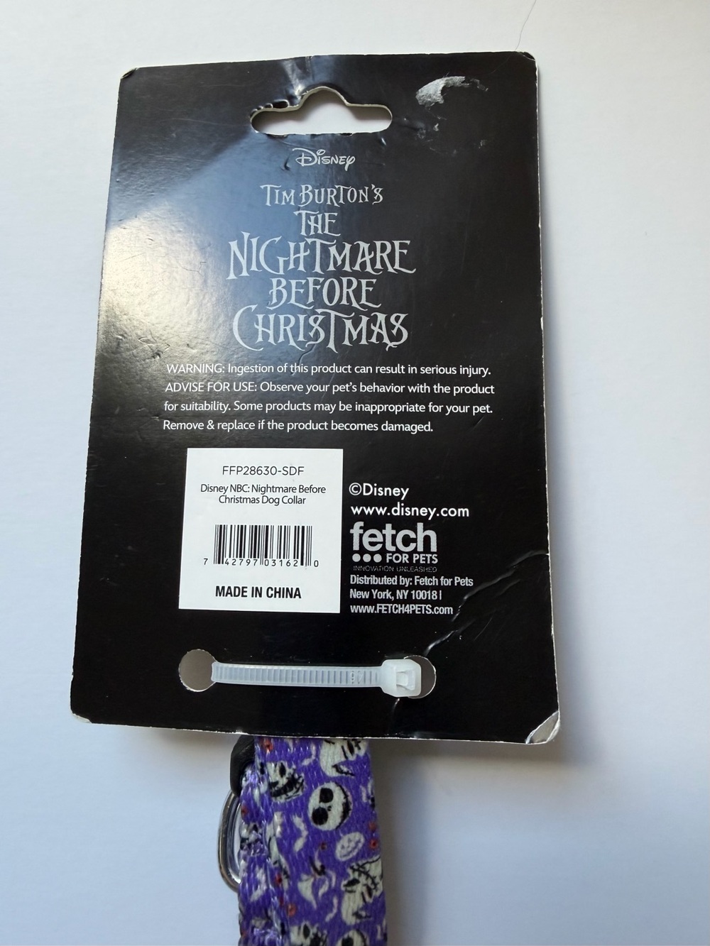 Disney The Nightmare Before Christmas Purple Jack Skellington Dog Collar Small - Picture 5 of 9